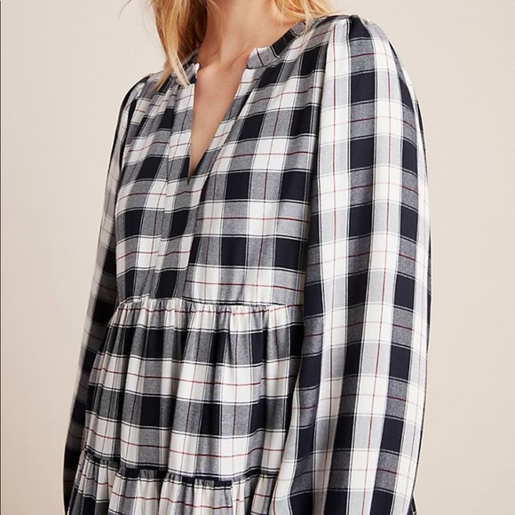 Amber Plaid Tiered Tunic - Picture 4 of 5